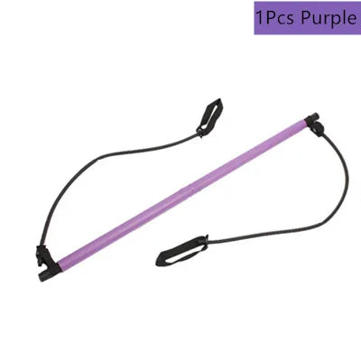 Pilates Stick, Adjustable Exercise Bar for Home Training, Yoga, Stretching & Toning, Portable Exercise Bar with Elastic Bands