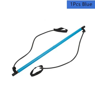 Pilates Stick, Adjustable Exercise Bar for Home Training, Yoga, Stretching & Toning, Portable Exercise Bar with Elastic Bands